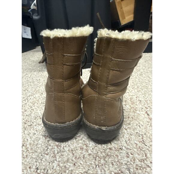 UGG Caspia Tan Leather Lace Up Ankle Sheepskin Warm Boots Womens Sz 7 - Picture 4 of 6